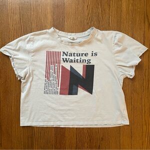 Messy Bun Just Chillin’ Pale Blue Cropped Graphic Tee